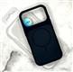 Силиконовый чехол Iphone 17 Case Phone Case металл. оконтовка камеры, MagSafe, бархат внутри, черный