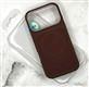 Силиконовый чехол Iphone 17 Case Phone Case металл. оконтовка камеры, MagSafe, бархат внутри, коричневый