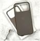 Задняя крышка Iphone 17 Pro Max Leather Case под кожу, с анимацией, с логотипом, в упаковке, темно-серая