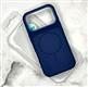 Силиконовый чехол Iphone 17 Case Phone Case металл. оконтовка камеры, MagSafe, бархат внутри, темно-синий