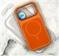 Силиконовый чехол Iphone 17 Case Phone Case металл. оконтовка камеры, MagSafe, бархат внутри, оранжевый