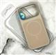 Силиконовый чехол Iphone 17 Case Phone Case металл. оконтовка камеры, MagSafe, бархат внутри, бежевый
