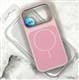 Силиконовый чехол Iphone 17 Pro Max Case Phone Case металл. оконтовка камеры, MagSafe, бархат внутри, розовый