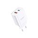 Блок питание USB (сеть) Earldom ES-EU37 C-I, 3A, с кабелем Type C - Lighting, USB выход/Type C выход, белый