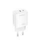 Блок питание USB Type C (сеть) Earldom ES-EU50,2выхода USB-C+USB-L, 20W, белый