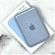 Картхолдер Silicone Wallet силиконовый с логотипом, MagSafe+анимация, серо-голубой