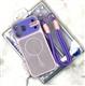 Задняя крышка Iphone 15 Pro Max CASE ROPE перфорированная, защита камеры со шнурком на руку, сиреневая