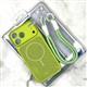 Задняя крышка Iphone 15 Pro Max CASE ROPE перфорированная, защита камеры со шнурком на руку, салатовая