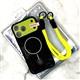 Задняя крышка Iphone 15 Pro Max CASE ROPE перфорированная, защита камеры со шнурком на руку, черная