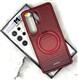 Задняя крышка Iphone 15 Pro Max CASE BAR под карбон, кольцо-подставка, силиконовый борт, бордовая