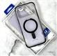 Задняя крышка Iphone 17 Pro Max Tadagee Snap Case, прозрачно-матовая, кольцо-подставка, цветная окантовка, черная