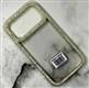 Задняя крышка Iphone 15 Pro Max прозрачная, силиконовый цветной борт со стразами и окантовка камеры, белая