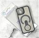 Задняя крышка Iphone 17 Pro Max FASHION CASE перфорированная с MagSafe, кольцо-подставка, силиконовый борт, серая