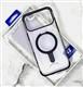 Задняя крышка Iphone 17 Pro Max Tadagee Snap Case, прозрачно-матовая, кольцо-подставка, цветная окантовка, синяя