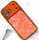 Задняя крышка Iphone 17 Pro Max перламутровая, защита камеры, металл. кнопки, оранжевая