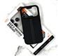 Задняя крышка Iphone 17 Pro Max HDD UNIQUE под кожу с прострочкой, MagSafe, бархат внутри, черная