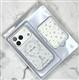 Задняя крышка Iphone 16 Pro Max BEST-case, прозрачная с MagSafe+картхолдер, голубые цветы с бабочками