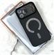 Задняя крышка Iphone 16 Pro FASHION CASE, матовая, глянцевая защита камеры + MagSafe из страз, черная