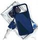 Задняя крышка Iphone 17 Pro/18 Pro Kadi Ou под кожу с MagSafe, вставки под карбон, бархат внутри, синяя