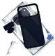 Задняя крышка Iphone 17 Pro/18 Pro Kadi Ou под кожу с MagSafe, вставки под карбон, бархат внутри, черная