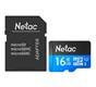 Карта памяти MicroSD 16GB Netac P500 Standard U1/Class 10 (90 Mb/s) + SD адаптер