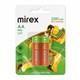 Аккумулятор Ni-MH Mirex HR6 / AA 2000mAh 1,2V 2 шт (2/20/100), ecopack