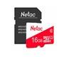 Карта памяти MicroSD 16GB Netac P500 Eco Class 10 + SD адаптер