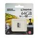 Карта памяти MicroSD 64GB Kingston Class 10 Canvas Select High Endurance UHS-I A1 V30 U1 (95 Mb/s) без адаптера