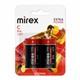 Элемент питания Mirex LR14 / C 1,5V 2 шт (2/12/96), ecopack