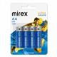 Элемент питания Mirex LR6 / AA 1,5V 4 шт (4/48/480), ecopack