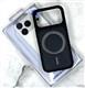 Задняя крышка Iphone 17 Pro Max/18 Pro Max MOBILE PHONE CASE под кожу, металл. MagSafe, силиконовый борт, черная