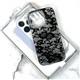Задняя крышка Iphone 17 Pro CASE прозрачная с блестками, принт кружево, черная
