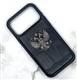 Задняя крышка Iphone 13 Pro под кожу рептилии, с Гербом, силиконоый борт, в тех. паке, черная