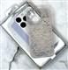 Задняя крышка Iphone 17 Pro CASE прозрачная с блестками, принт кружево, бежевая