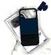 Задняя крышка Iphone 17 Pro/18 Pro Kadi Ou под кожу с MagSafe, бархат внутри, с прострочкой, синий