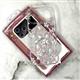 Задняя крышка Iphone 16 Pro Max CASE PARTNER пластиковая, прозрачная со стразами и рисунком, розовые цветы