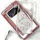 Задняя крышка Iphone 16 Pro Max CASE PARTNER пластиковая, прозрачная со стразами и рисунком, розовые банты
