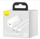 Сетевое ЗУ Baseus Super Si Quick Charger 1C 20W EU Sets White?With Superior Series Fast Charging Data Cable Type-C to iP PD 20W 1m White?