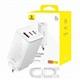 Сетевое ЗУ Baseus GaN5 Pro Fast Charger 2C+U 65W EU White(Include?Baseus Xiaobai series fast charging Cable Type-C to Type-C 100W(20V/5A) 1m White?