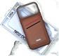 Силиконовый чехол Iphone 17 Pro Max/18 Pro Max CASE BOSS несъемный картхолдер под две карты, в коробке, коричневый