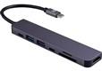 Концентратор-USB (хаб) DEFENDER HB-04 Type-C, разъемы: SD/TF/HDMI/USB 3.0/Type-C PD 100W (1/35/280)