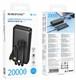 Аккумулятор внешний Borofone BJ79А Clever, 20000mAh, пластик, 2.0А, 1 USB выход, Type-C, кабель USB, Type-C, 8 pin, цвет: черный (1/42)