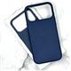 Задняя крышка Iphone 18 Pro Max Leather Case под кожу, с лого, magsafe, в упаковке, синяя