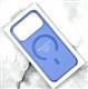 Задняя крышка Iphone 18 Pro Clear case с MagSafe + анимация, открытый низ, в коробке, голубая