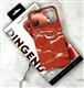 Задняя крышка Samsung Galaxy S26 Plus DINGEND под карбон с MagSafe, металлическая оконтовка камеры, оранжевые волны