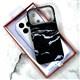 Задняя крышка Iphone 15 Pro iNKANUO CASE под карбон с MagSafe, открытый низ и кнопки, черные волны
