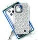 Задняя крышка Iphone 16 Pro Max PROTECTIVE CASE принт треугольники, метлл. оконтовка камеры, MagSafe, белая