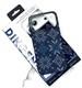 Задняя крышка Iphone 17 Pro Max DINGEND под карбон с MagSafe, металлическая оконтовка камеры, синие снежинки