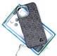 Задняя крышка Iphone 16 Pro Max PROTECTIVE CASE принт треугольники, метлл. оконтовка камеры, MagSafe, серая