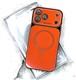Задняя крышка Iphone 17 PROTECTIVE CASE, AUTO FOCUS глянцевая, защита камеры, силиконовый борт, оранжевая